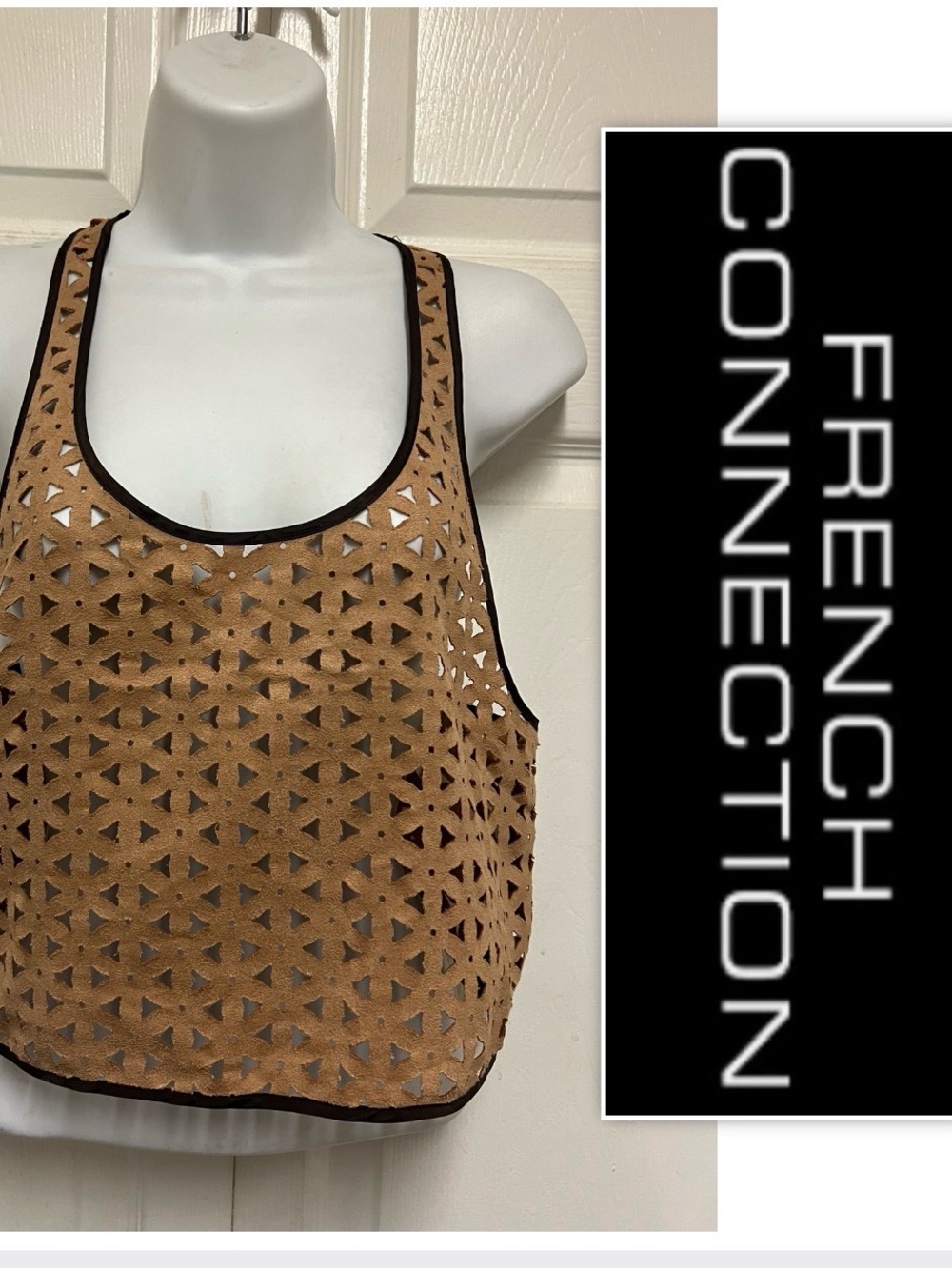 French Connection Laser Cut Crop Top